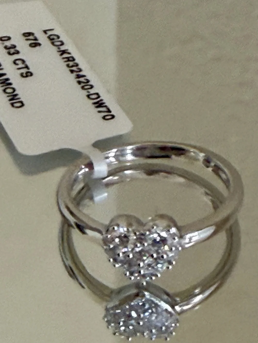 Heart Cluster Lab Grown Diamond Ring 925 Sterling Silver 0.33 CTS Size 7